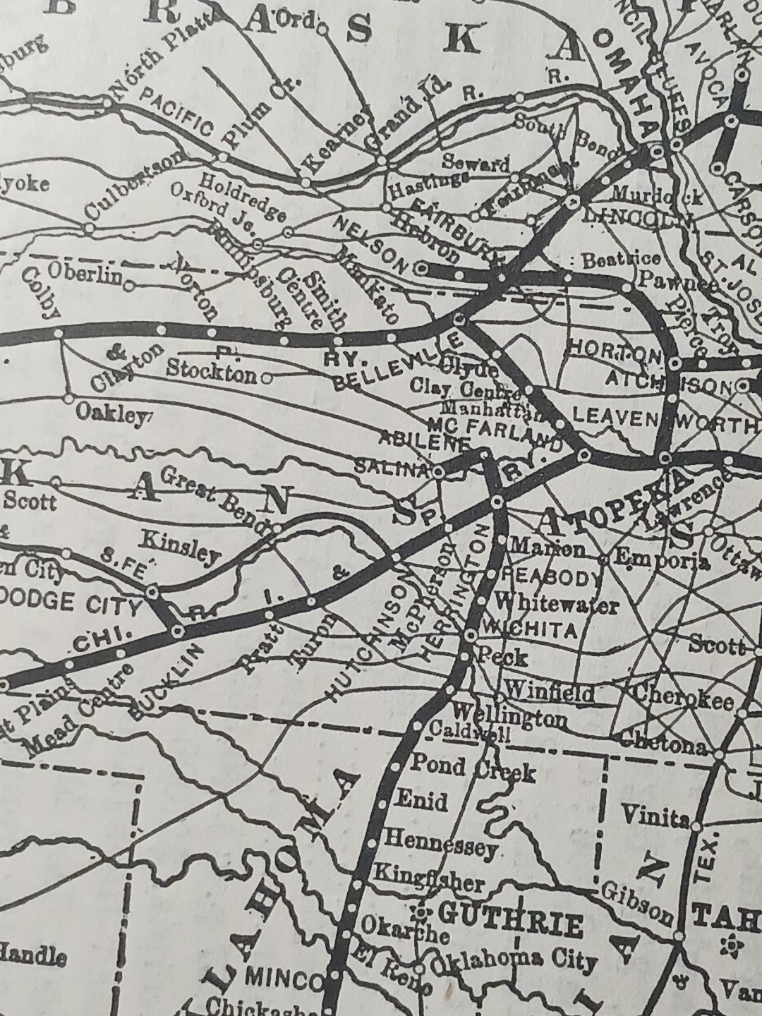 ~1898 Train Route Map + Railroad Report CHICAGO ROCK ISLAND & PACIFIC RAILWAY