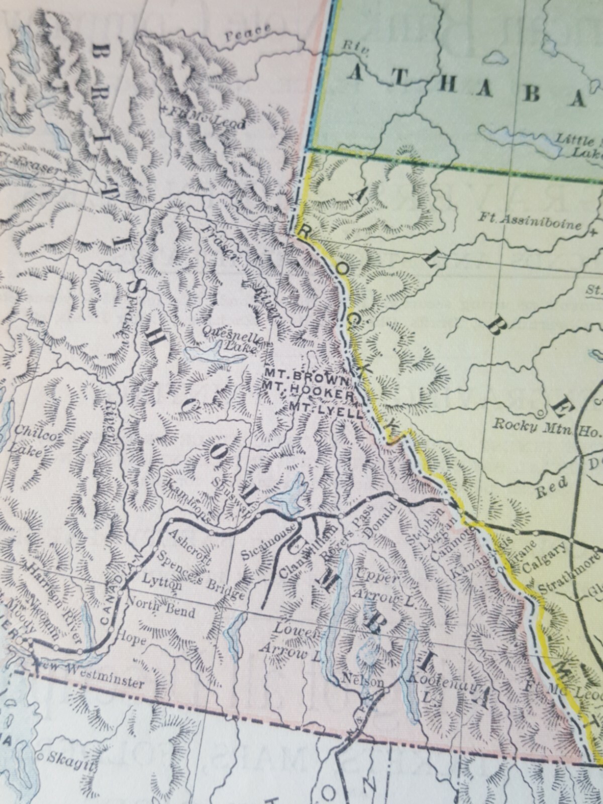 Original 1894 railroad map set Eastern & Western Canada train route line station