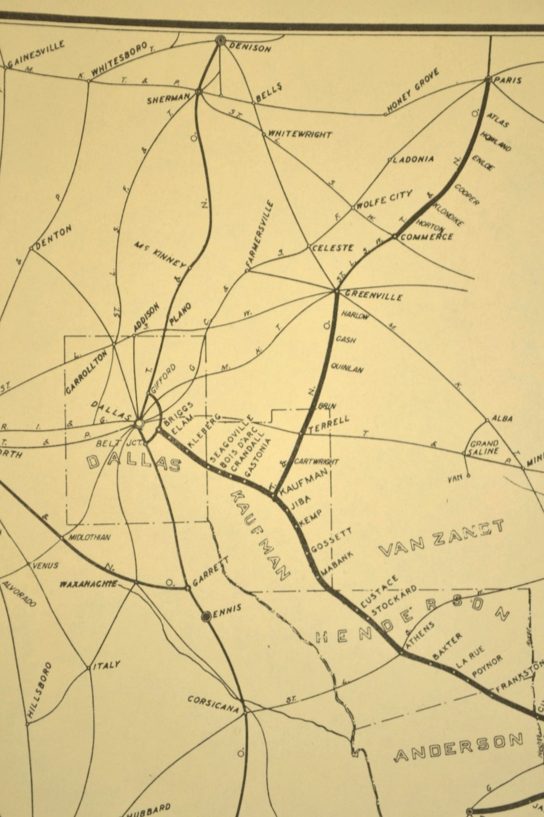 Southern Pacific Railroad Map Houston Division Sunset Route H&TC Railway