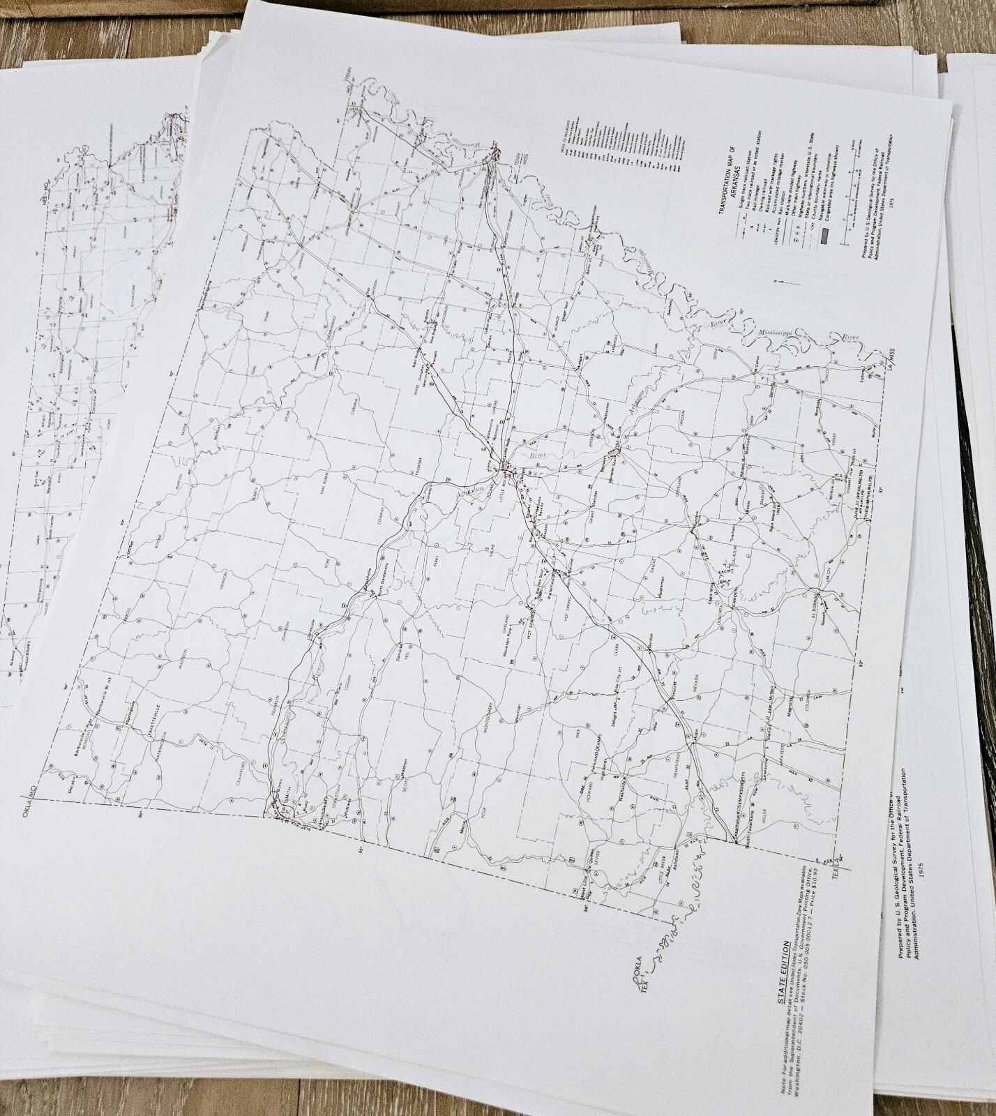 1975 US States Transportation Maps Set of 82 Fed Railroad Administration 22 x 17