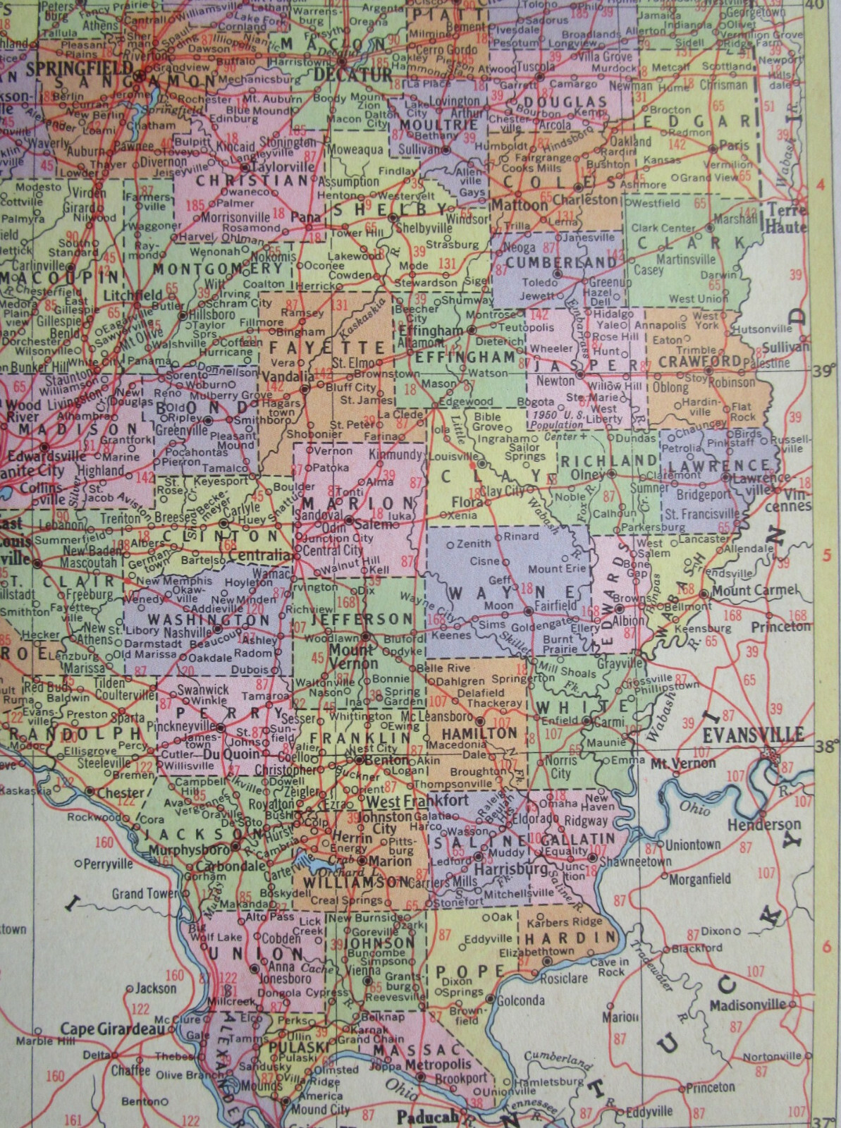 IL ID 1956 ILLINOIS RAILROAD Map LITCHFIELD & MADISON RR ~or~ IDAHO. NEZPERCE RR