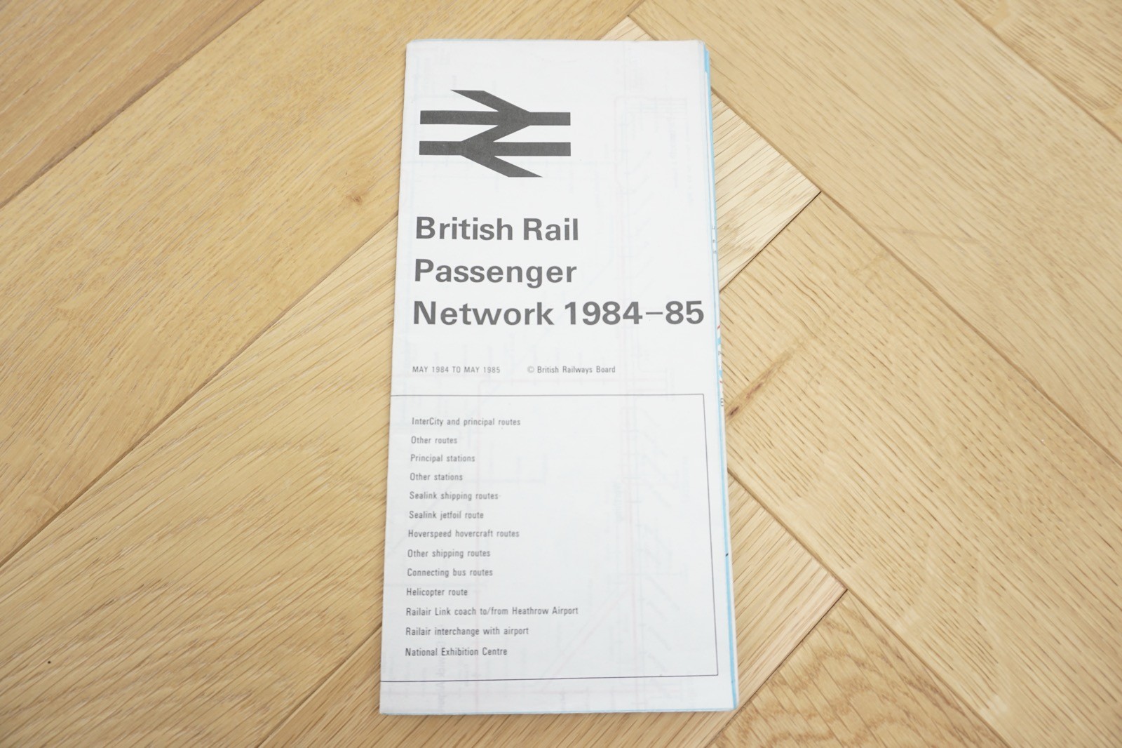 1984 1985 British Rail Passenger Network Railway Map RGC