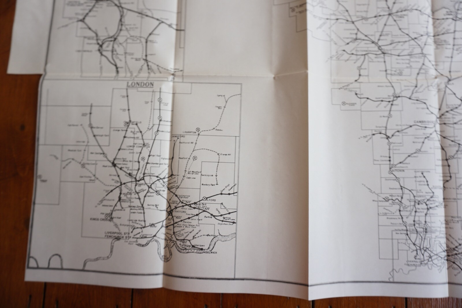1958 Sundries Concentrations Areas 1958 Eastern Region Railway Map