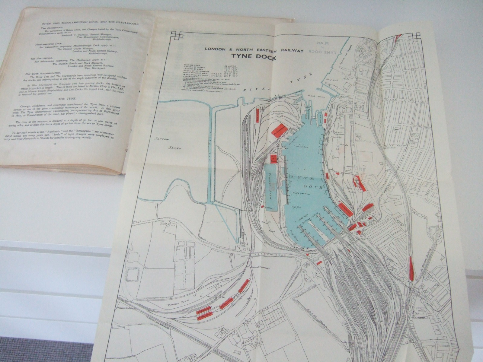 1936 Ports of the LNER Book. 11 Fold-Out Dock Plans. Dock Info, Steamer Services