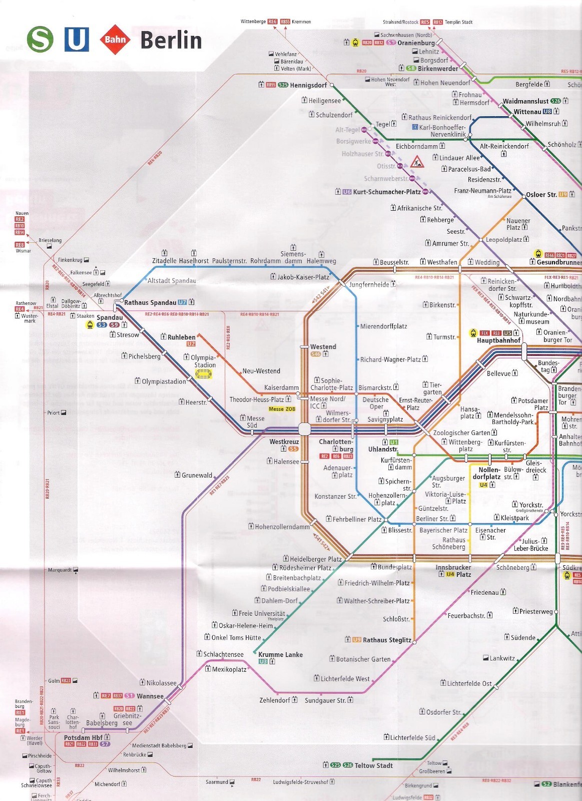 VBB Berlin Brandenburg – Pocket Size Railway Route Map – Germany – Dec 2022