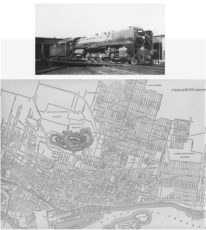 1914 MONTREAL CANADA HISTORY STREET MAP + CP RAILROAD RR OR TROLLEY PHOTO