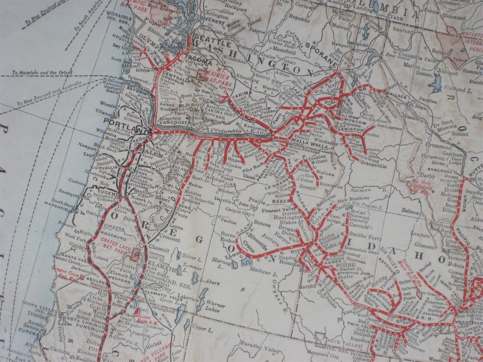 1938 UNION PACIFIC RAILROAD United States System Map Connections Photos History
