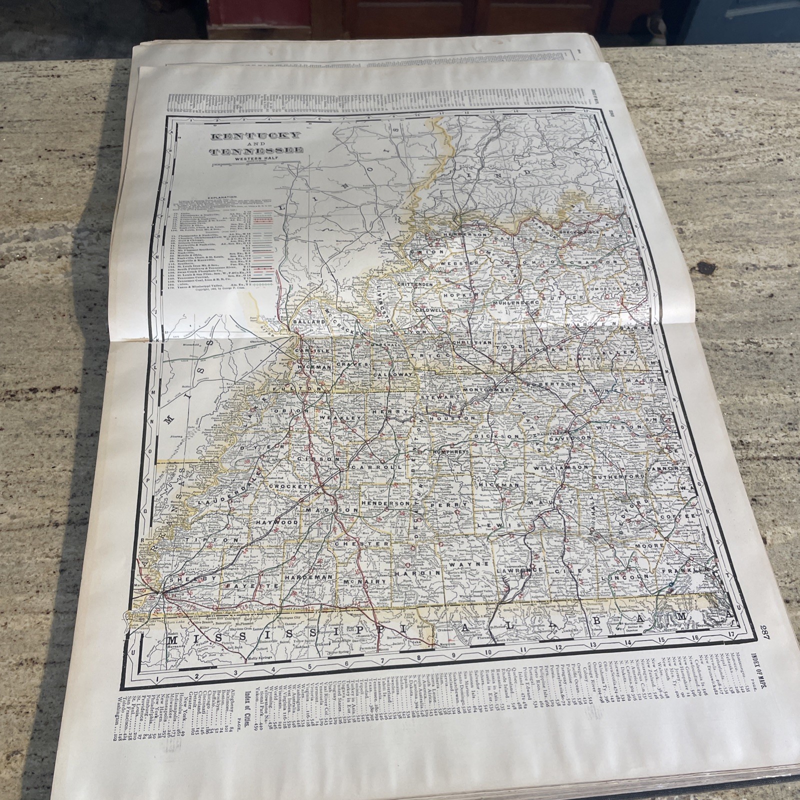 1902 Cram’s Standard American Railway System Atlas of the World Maps Railroad