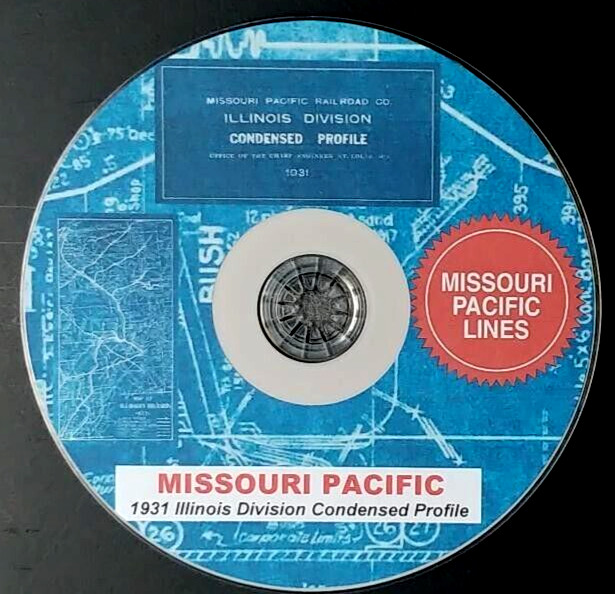 Missouri Pacific 1931 Illinois Division Condensed Track Profile PDF Pages on DVD