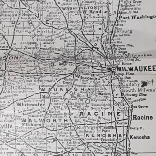 1903 Wisconsin RAILWAY MAP~Matthews-Northrup~RAILROAD~Milwaukee~GREEN BAY~Wausau