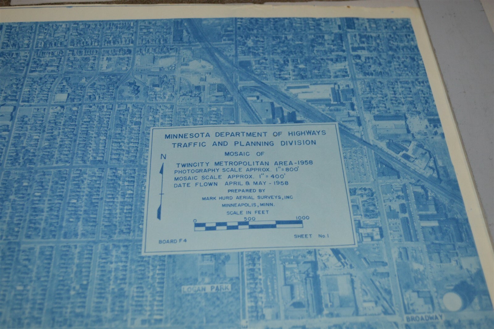 1958 Minnesota Hwy Dept Minneapolis Map North & NE Omaha Railroad Yards other RR