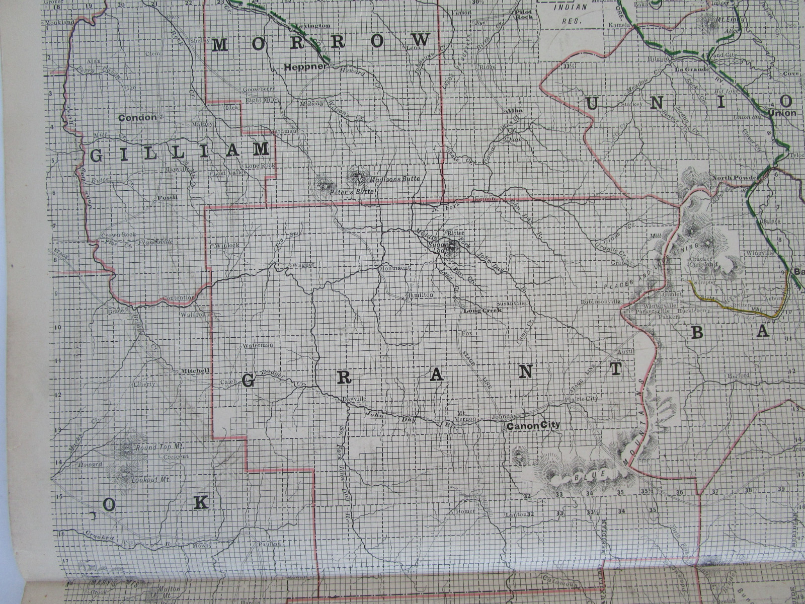 OR 1897 EASTERN OREGON Cram RAILROAD Map SUMPTER VALLEY RR or PROVIDENCE RI City