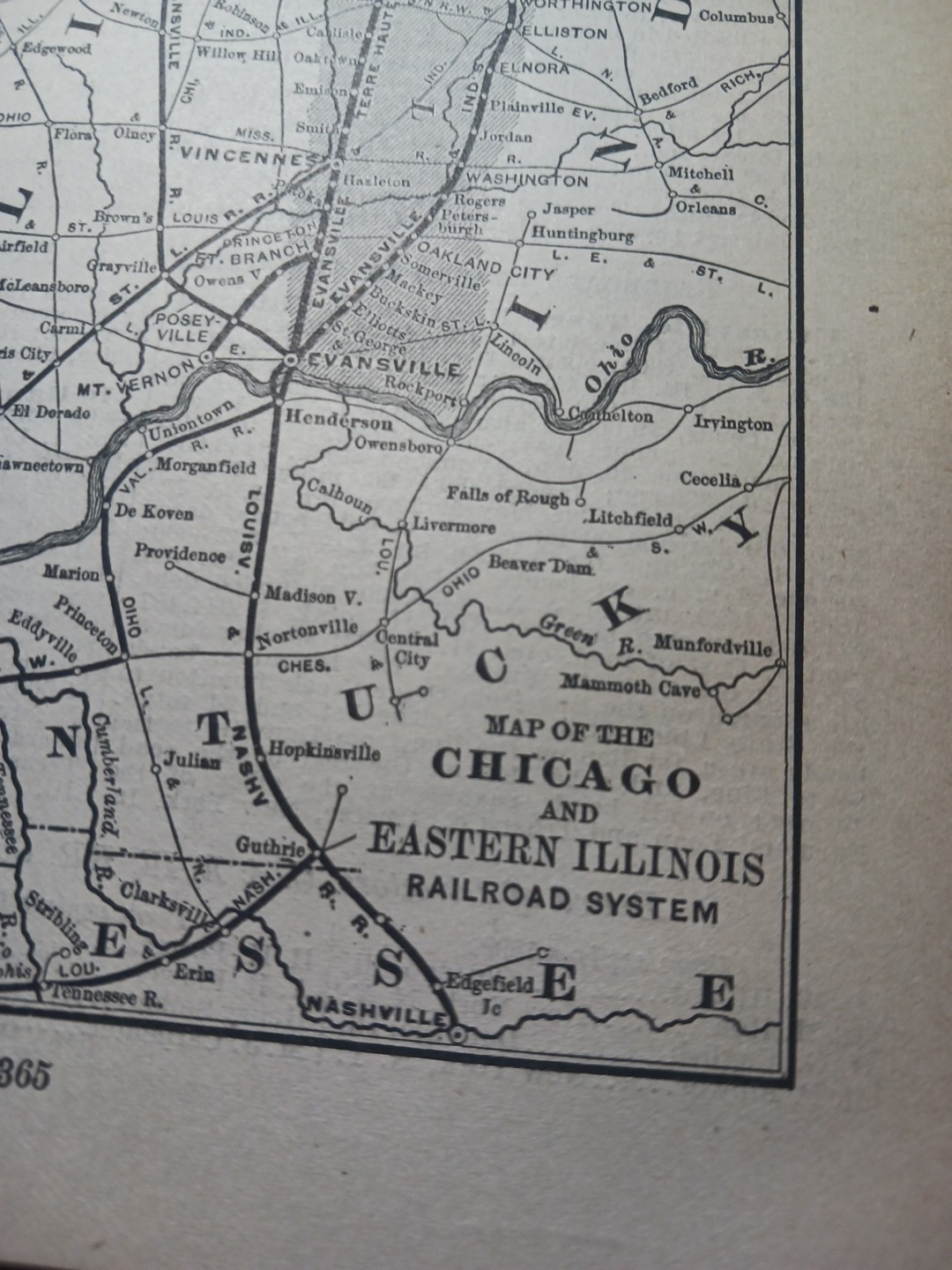 ~1898 Train Route Map CHICAGO & EASTERN ILLINOIS RAILROAD SYSTEM Coal Fields