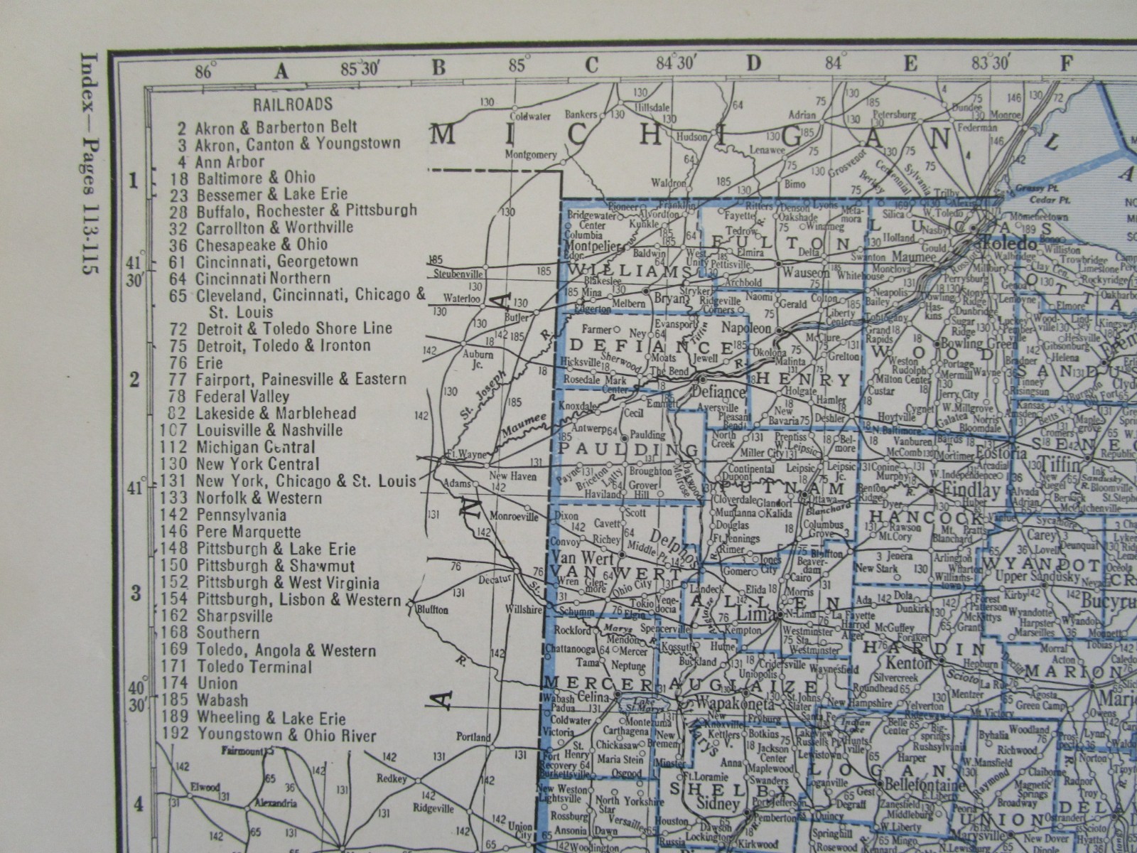 ND OH GREAT DEPRESSION ERA 1931 NORTH DAKOTA RAILROAD Map. C&NW SOO NP ~or~ OHIO