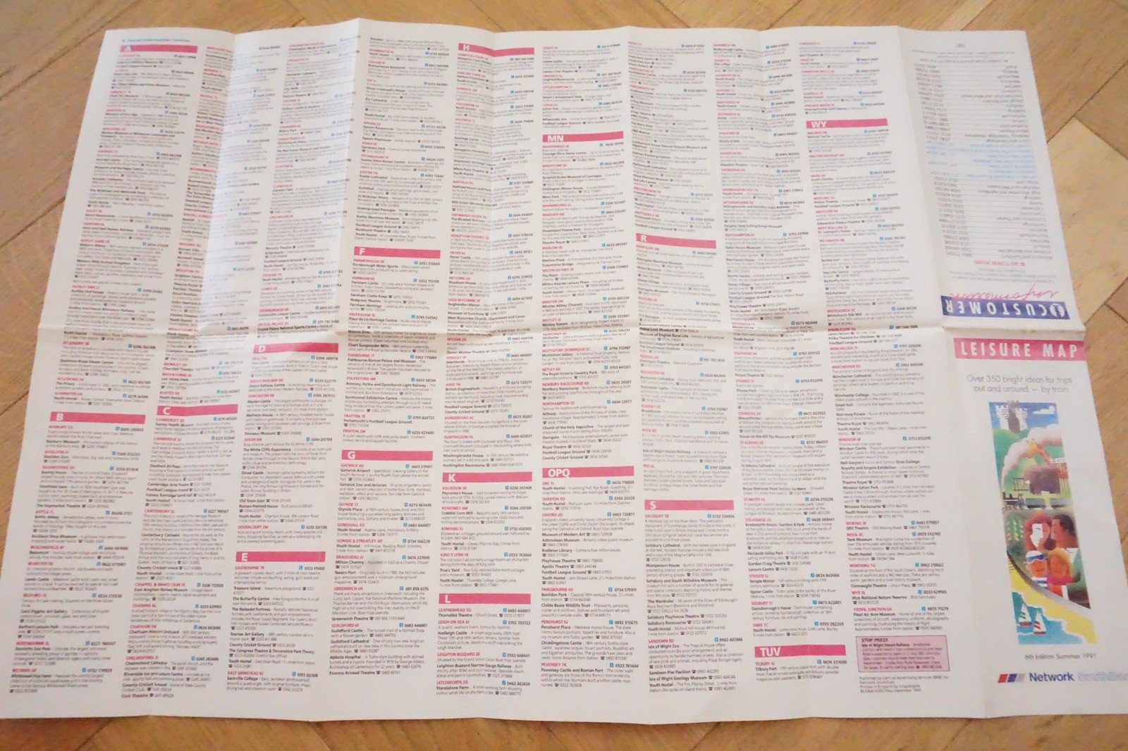 Summer 1991 NSE Network SouthEast Railway Map