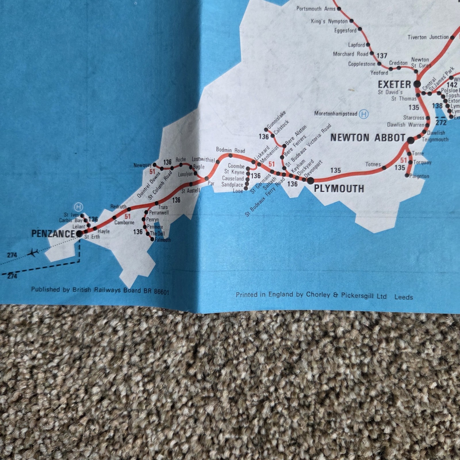 1976 British Railways Passenger Network Map Vintage Train Railwayana Ephemera