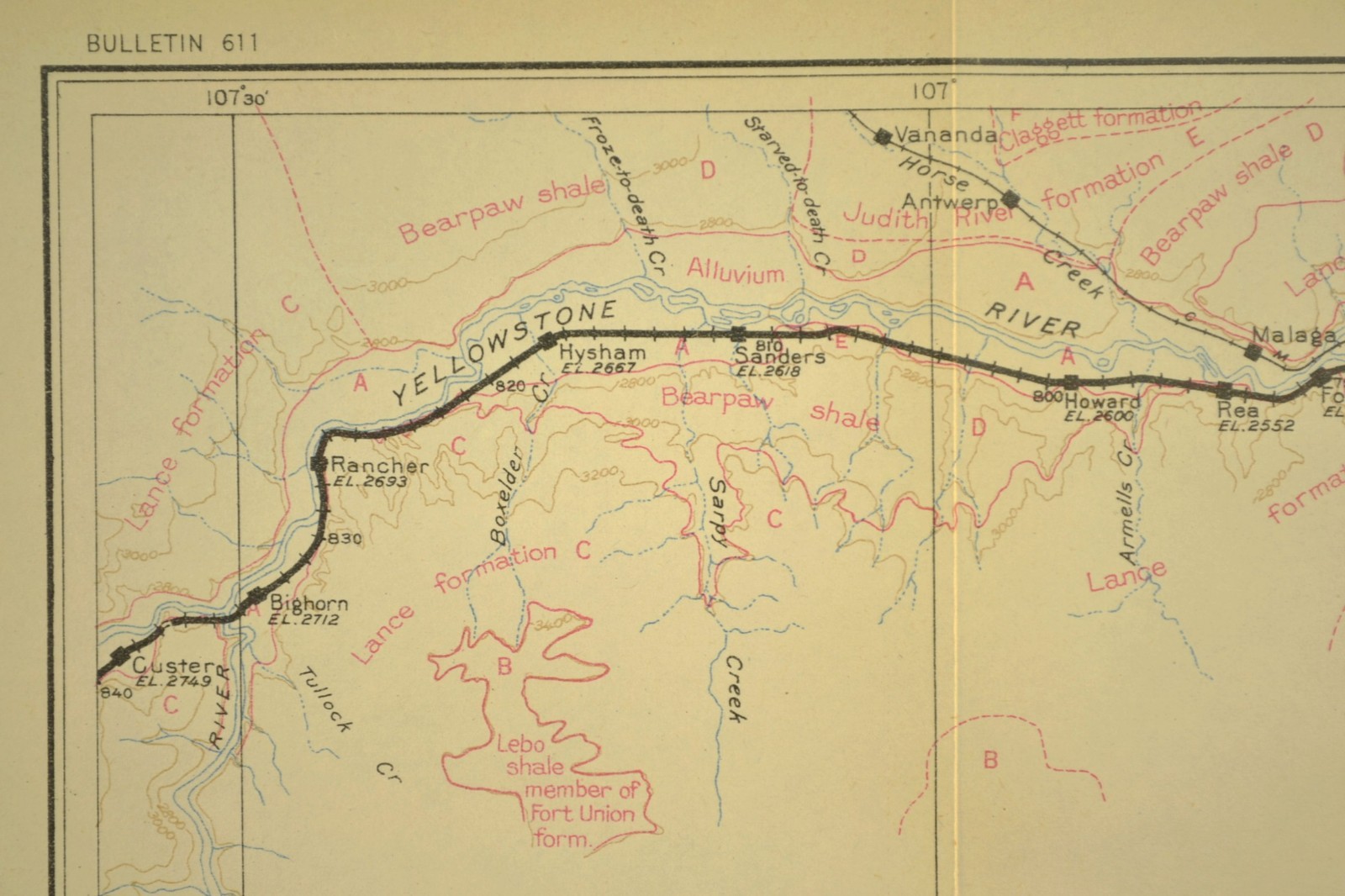 Antique Northern Pacific Railroad Map Crow Agency Montana Custer Battlefield
