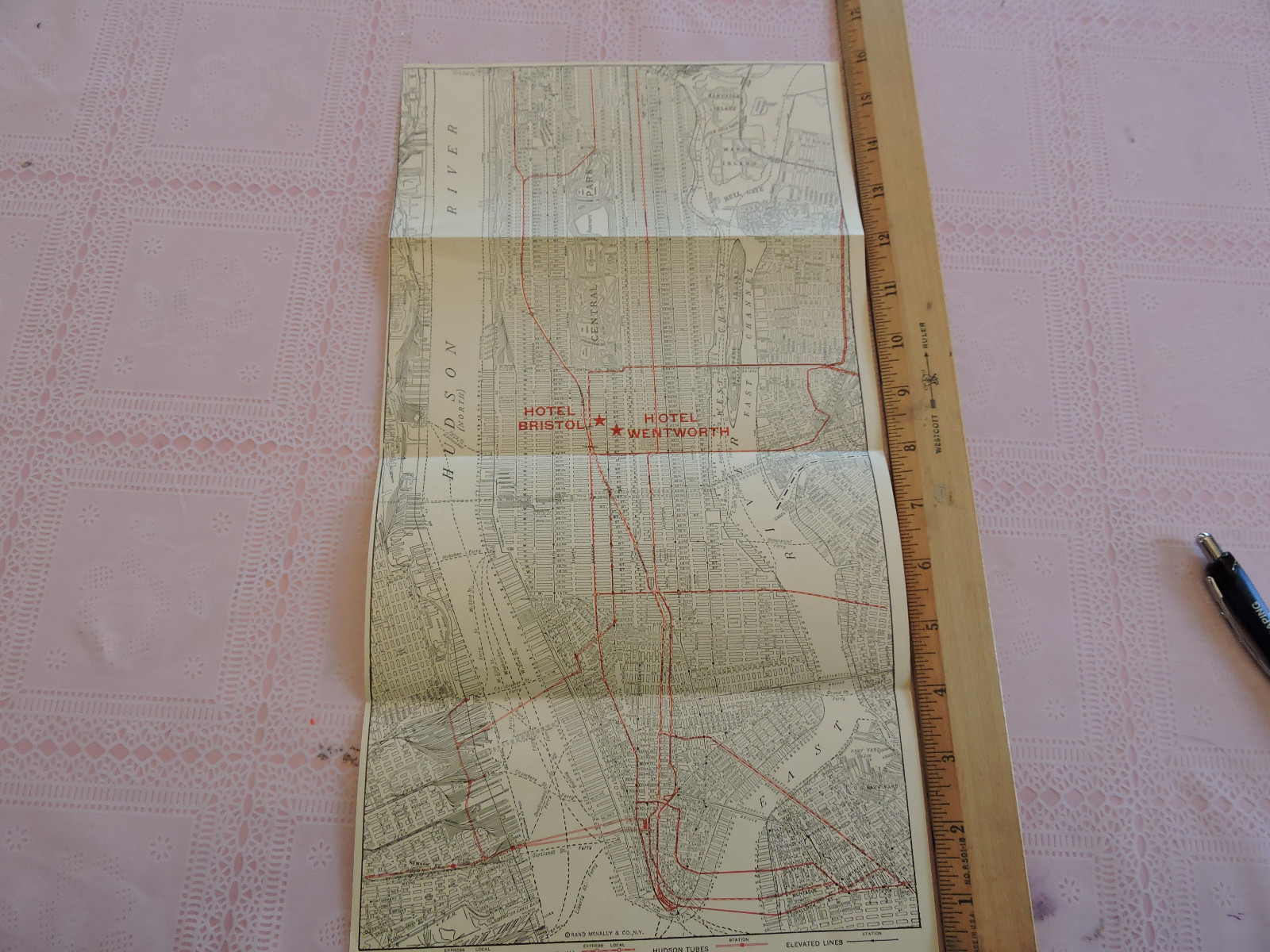 RARE 1929 HOTEL BRISTOL Brochure New York City NYC + SUBWAY MAPS IRT