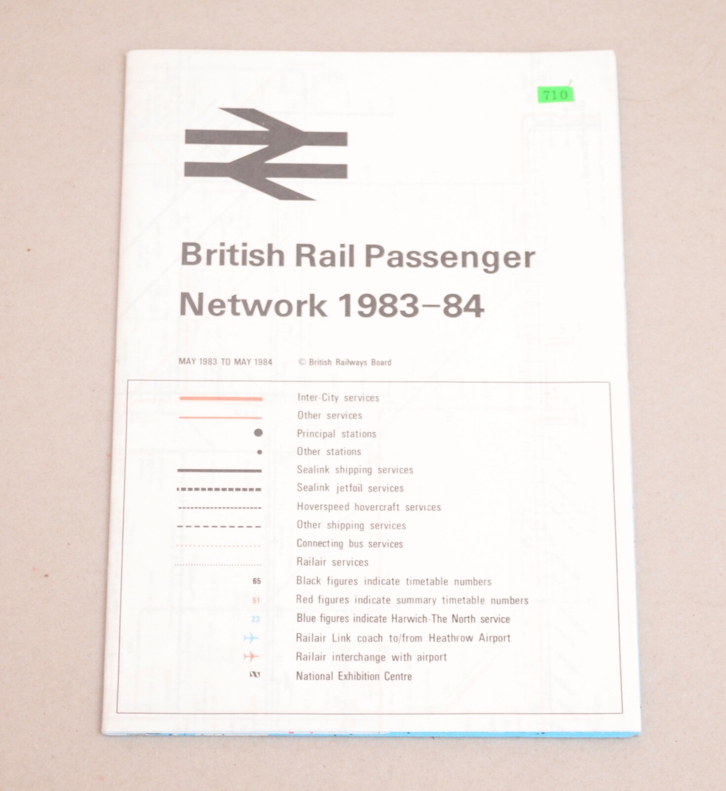 Railway Map British Rail Passenger Network Map 1983-84