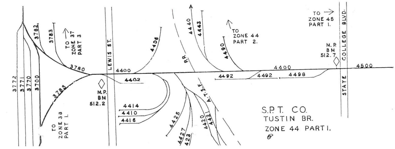 Southern Pacific RR 1968 Tustin Branch SPINS Zones 44-46 PDF Pages on DVD