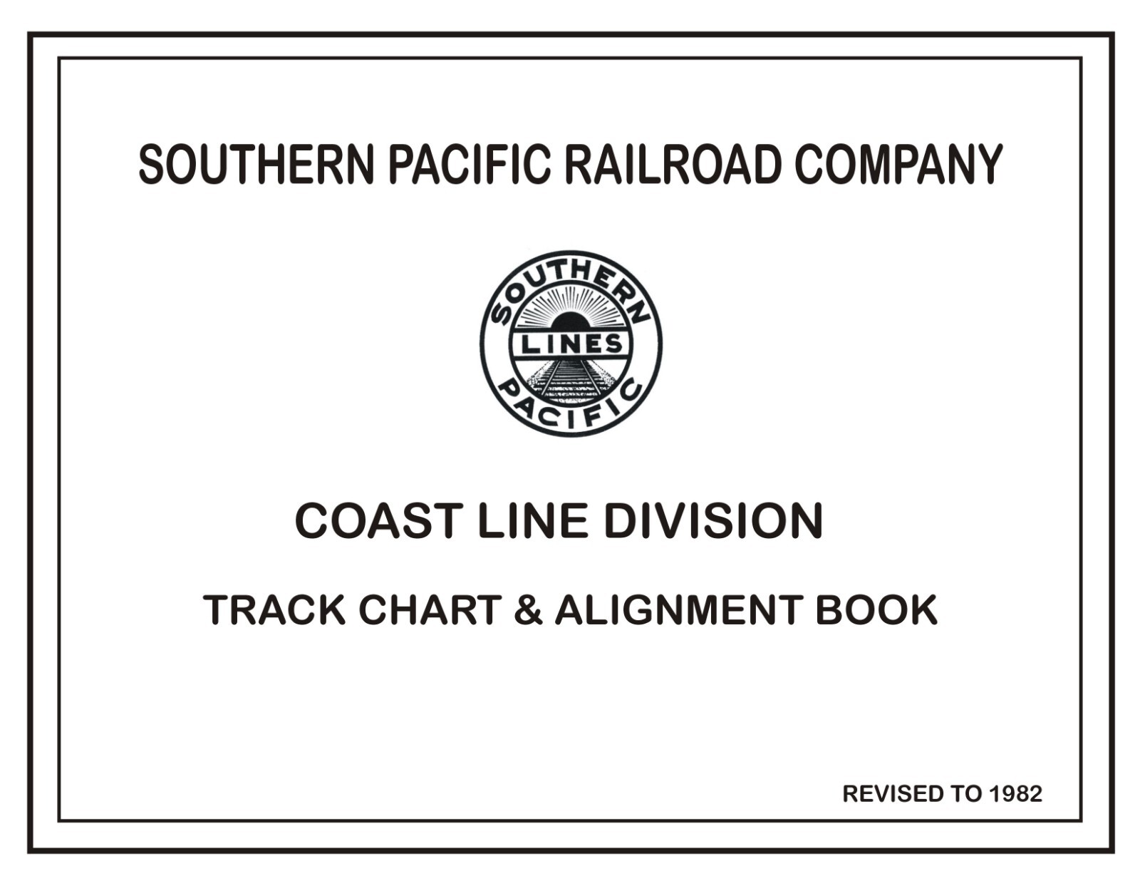 Southern Pacific RR 1982 Coast Line Track Chart PDF pages on DVD