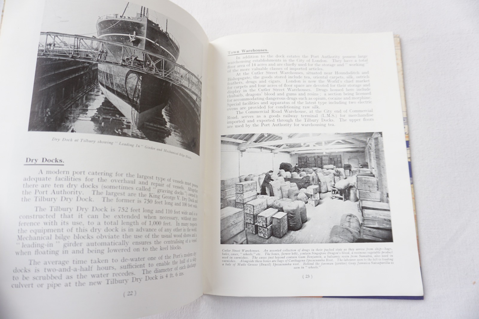 1936 Port of London Publicity Book & Map of Docks River Thames India Tilbury