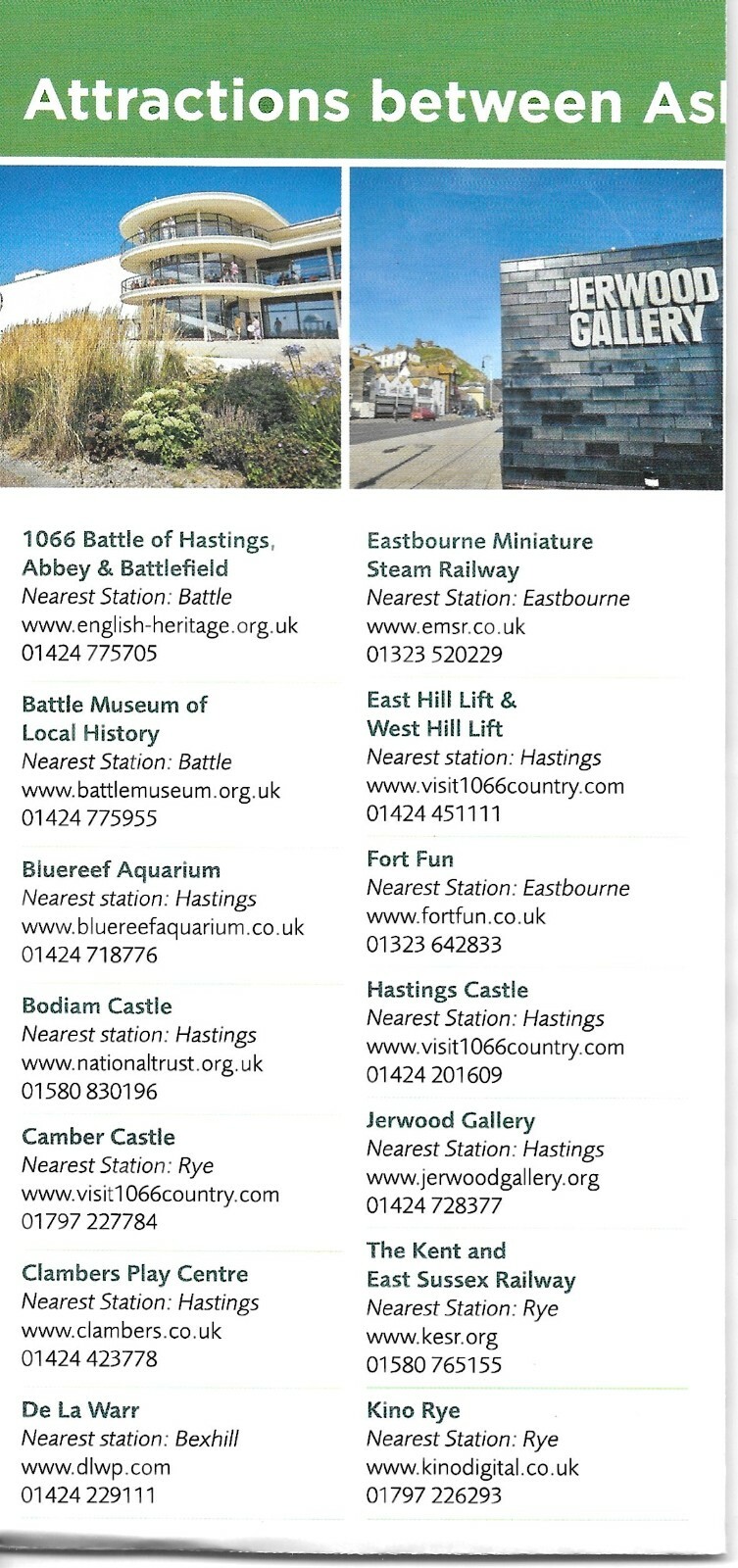 Marsh Link Line – Train, Eastbourne Hastings Ashford – Route Guide Tourist