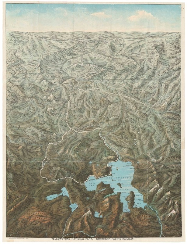 c. 1895 Poole Bros. View of Yellowstone National Park, Northern Pacific Railway