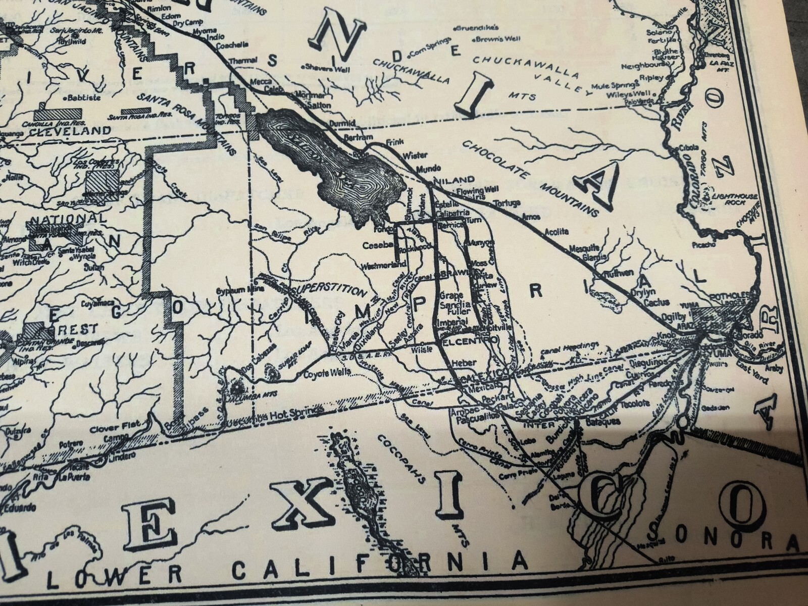 1918 Southern Pacific Railroad Los Angeles Division Map Wall Poster Decor