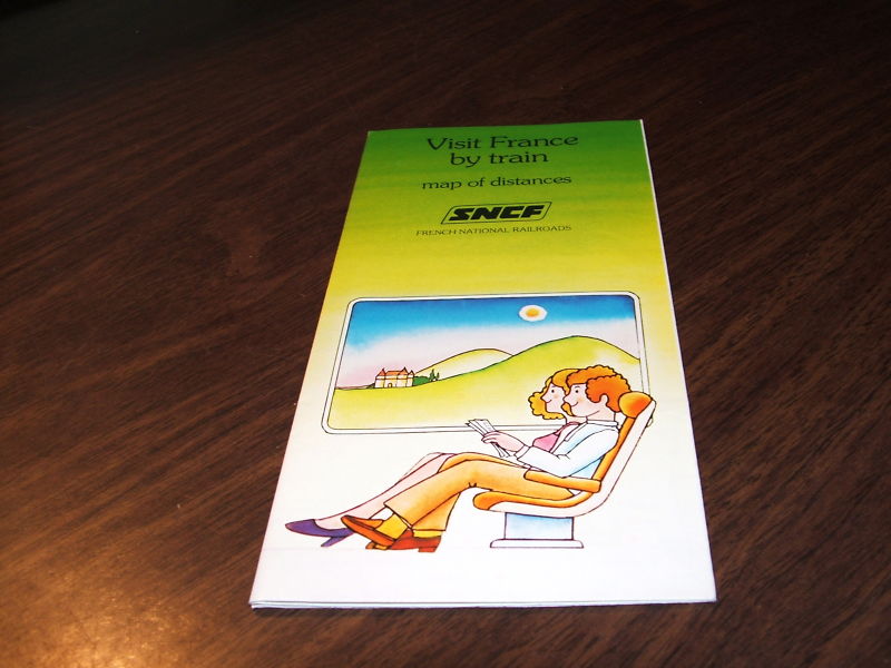 1981 SCNF VISIT FRANCE BY TRAIN MAP OF DISTANCES BROCHURE