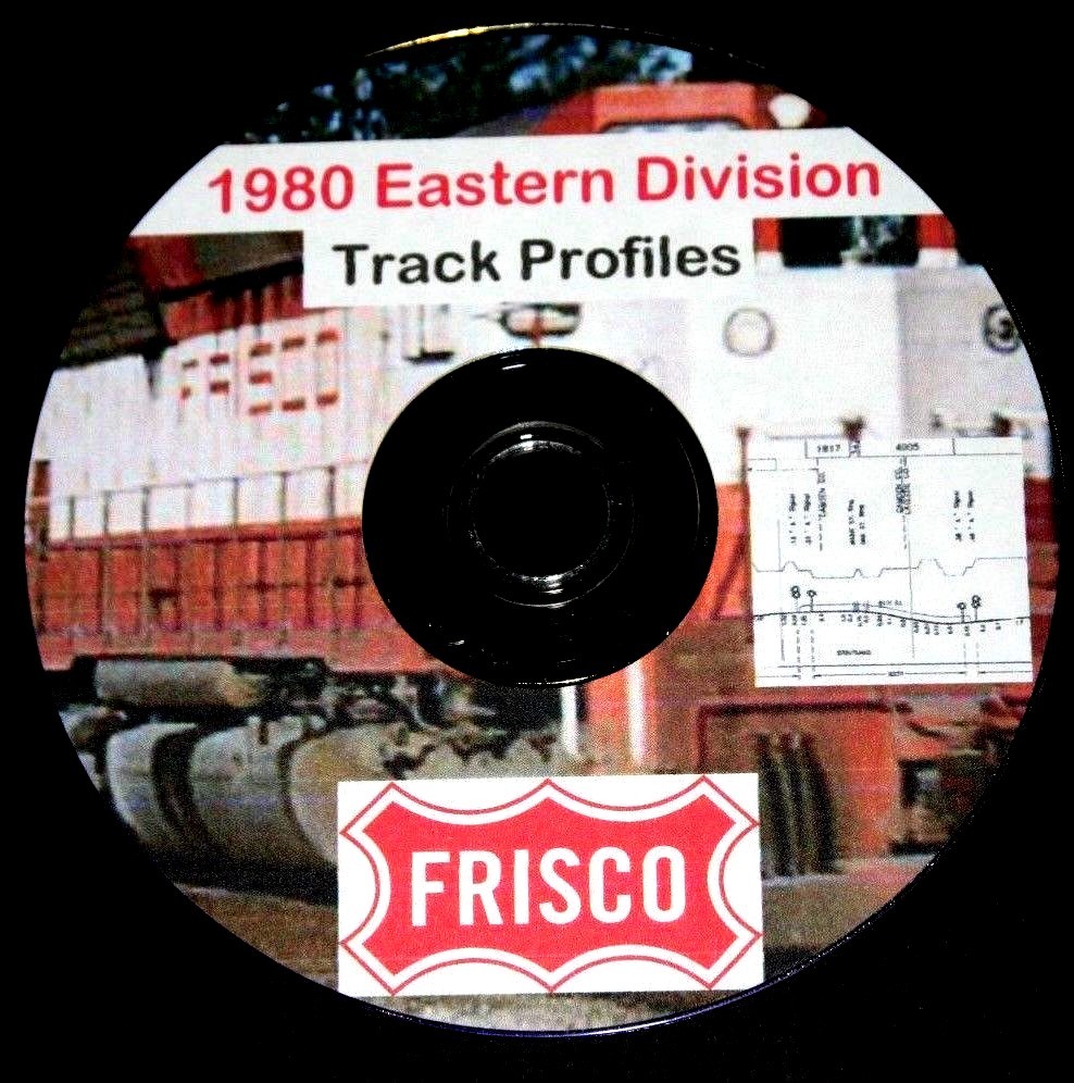 St Louis San Francisco 1980 Eastern Division Track Chart Pages on DVD