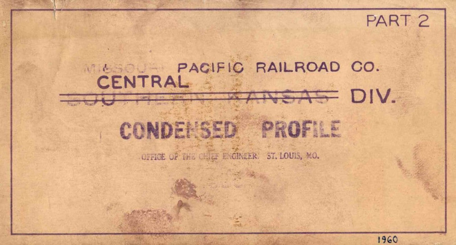 Missouri Pacific 1960 Central Division Pt 2 Condensed Profile PDF Pages on DVD