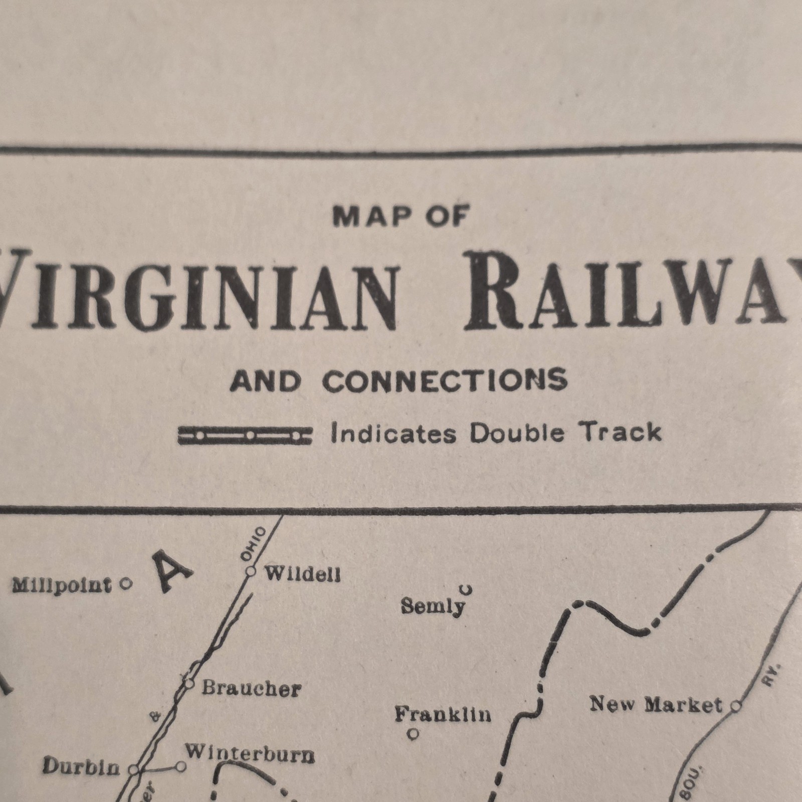 1918 By Poole Bros Two Sided Map Wabash System And Virginia Railroad 11″ x 7.5″