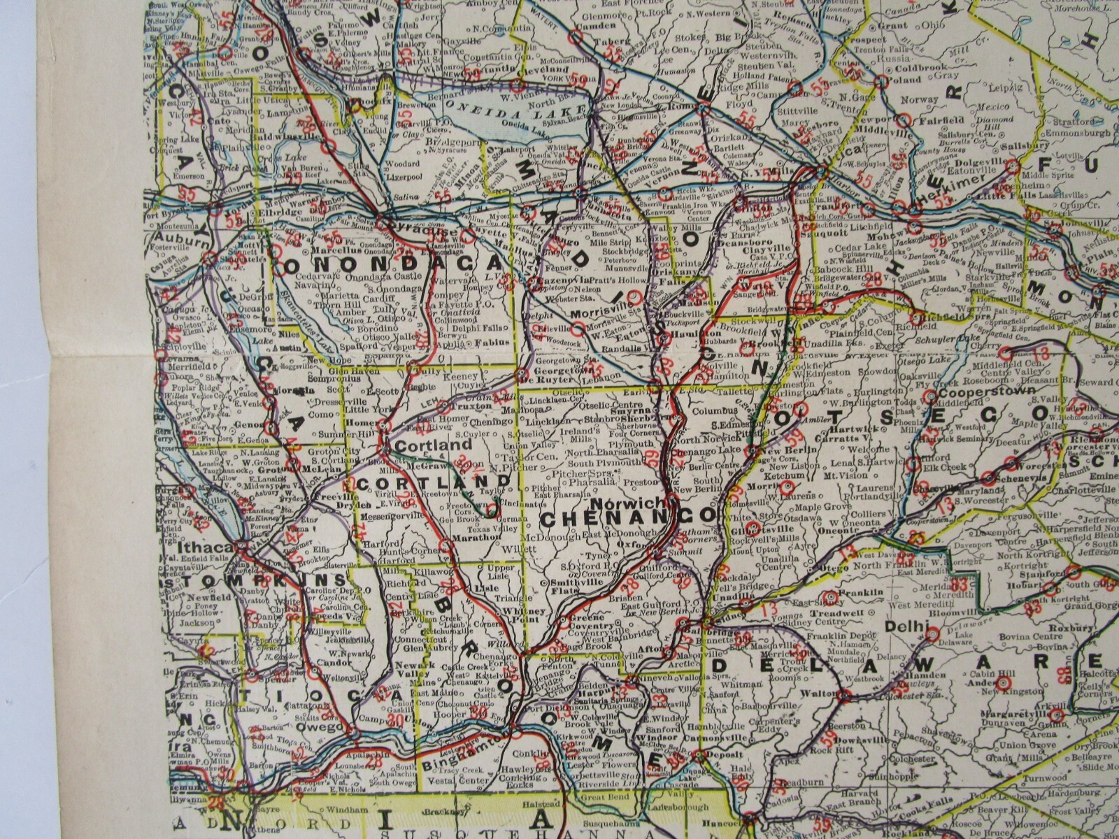 NY 1903 EASTERN NEW YORK Cram RAILROAD Map COOPERSTOWN & CHARLOTTE VALLEY RR