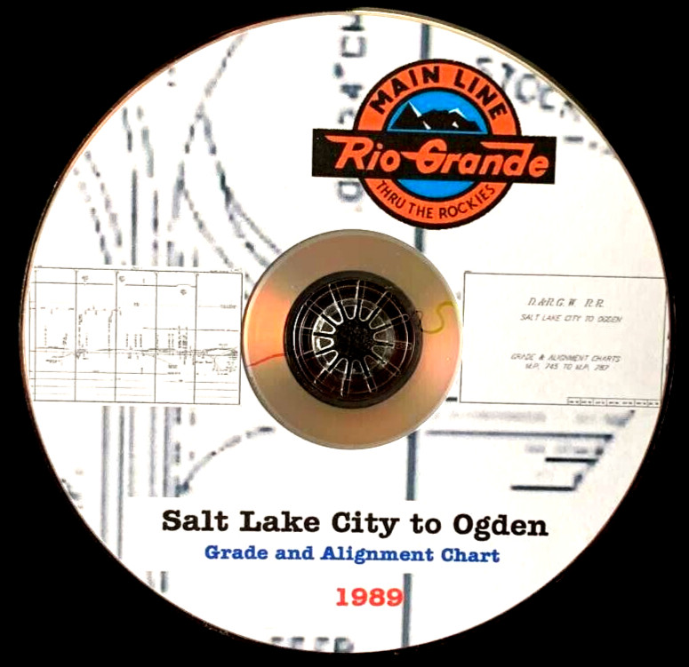 Denver & Rio Grande Western 1989 Salt Lake to Ogden Track Chart PDFPages on DVD