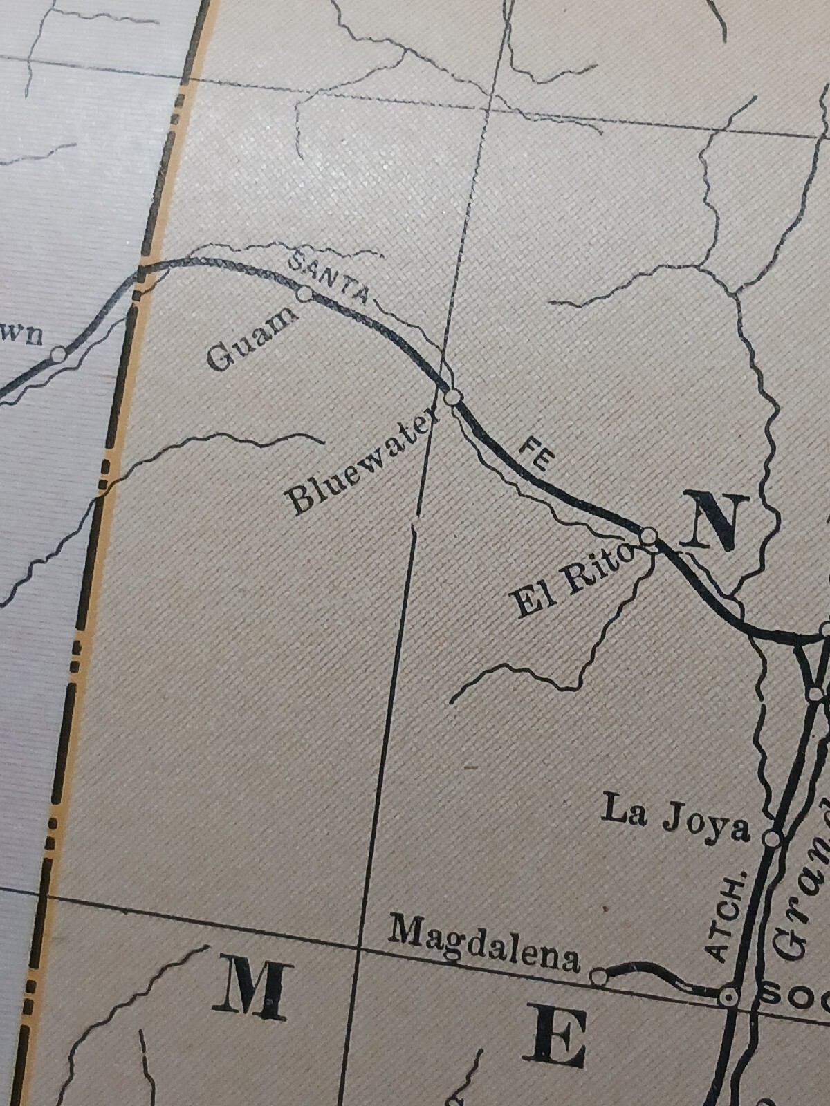 Antique 1909 Railroad Route Map Colorado Utah Arizona all train Lines~ 9 X 11″