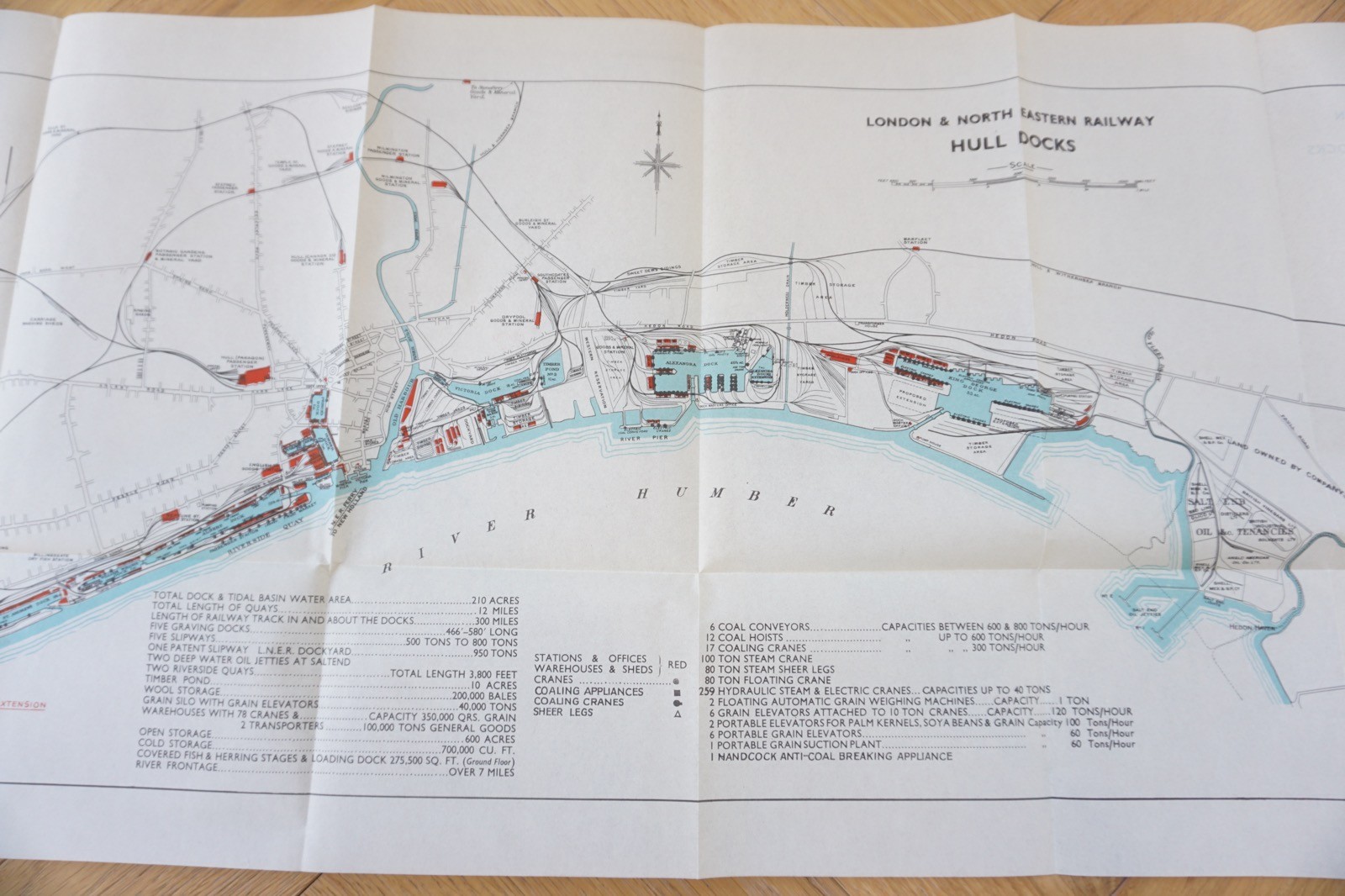 1936 LNER Hull Docks Railway Plan Map
