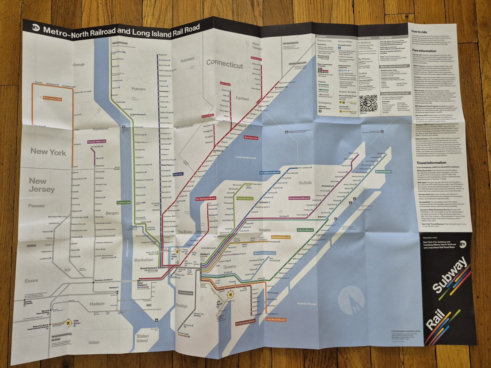 Dec 2025 (Latest): New York City MTA Subway Railroad Map