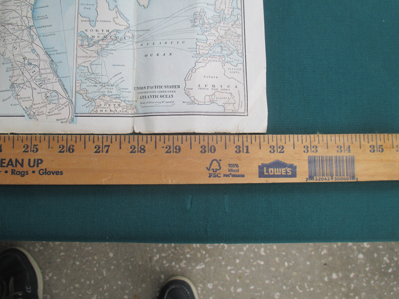 Large 1930 Union Pacific Railroad Route Map of the Union States w/ Photos