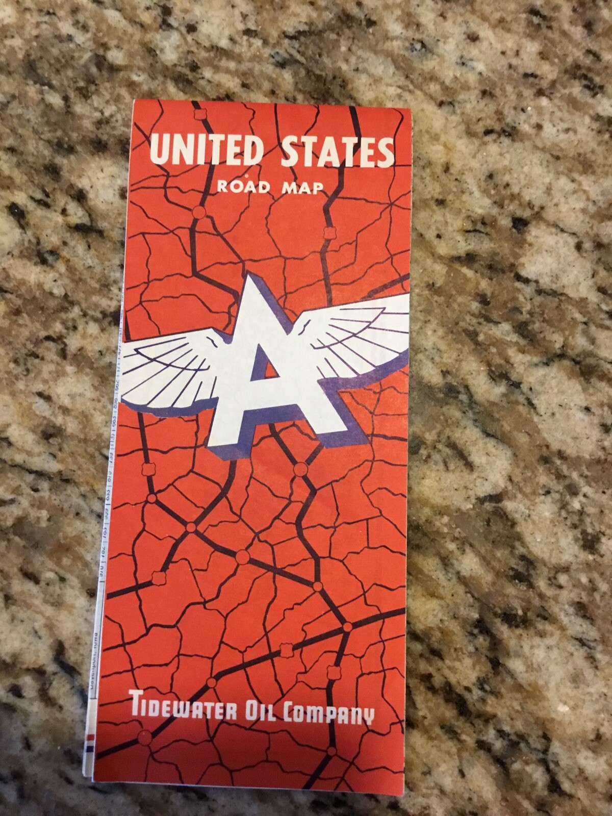 Flying A1957 RARE Map of the United States Great Shape Ships Free