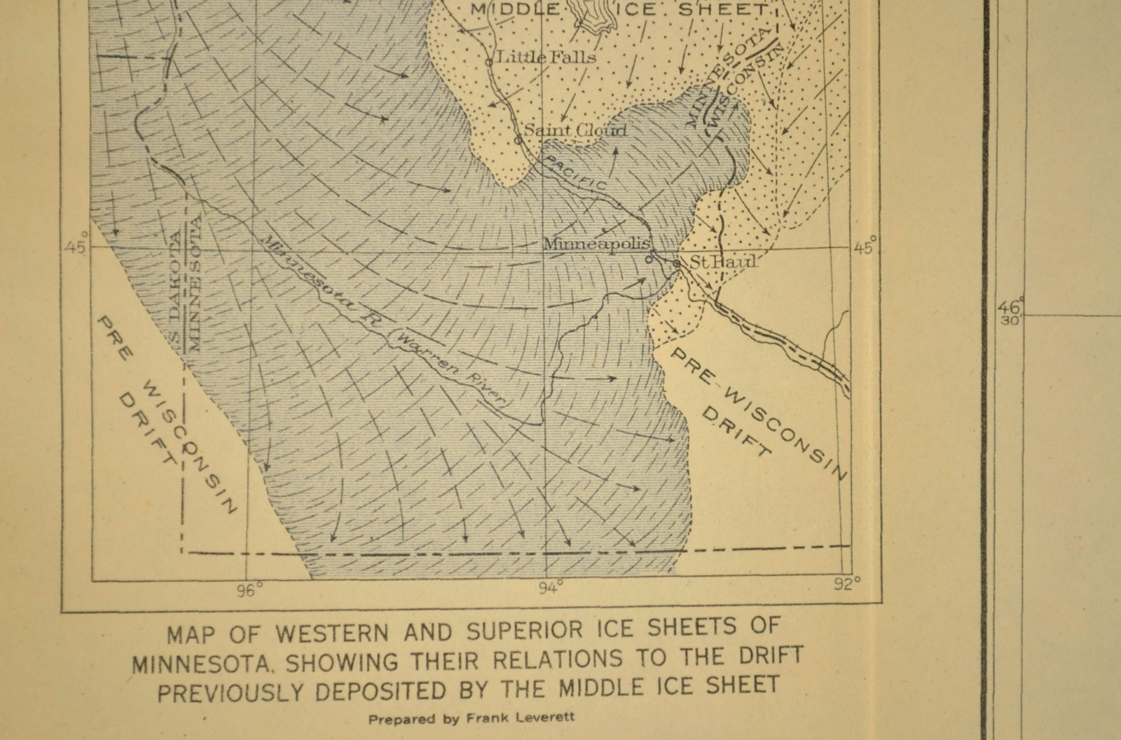 Antique Northern Pacific Railroad Map Detroit Lakes Minnesota Perham Wadena