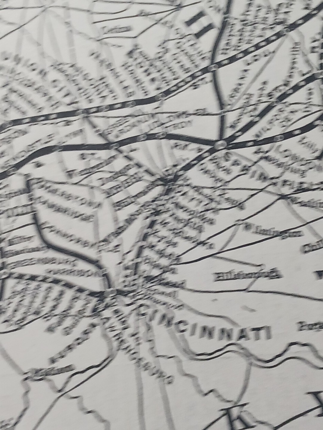 1901 Railroad Map CLEVELAND CINCINNATI CHICAGO & ST LOUIS RAILWAY Big Four Route