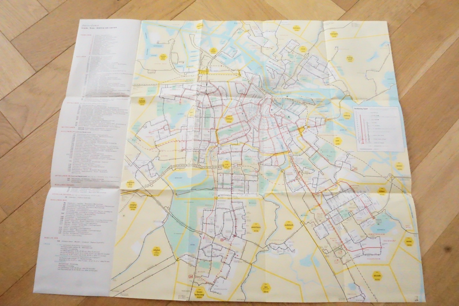 1980s Amsterdam Netherlands GVB Bus Tram Route Map x4