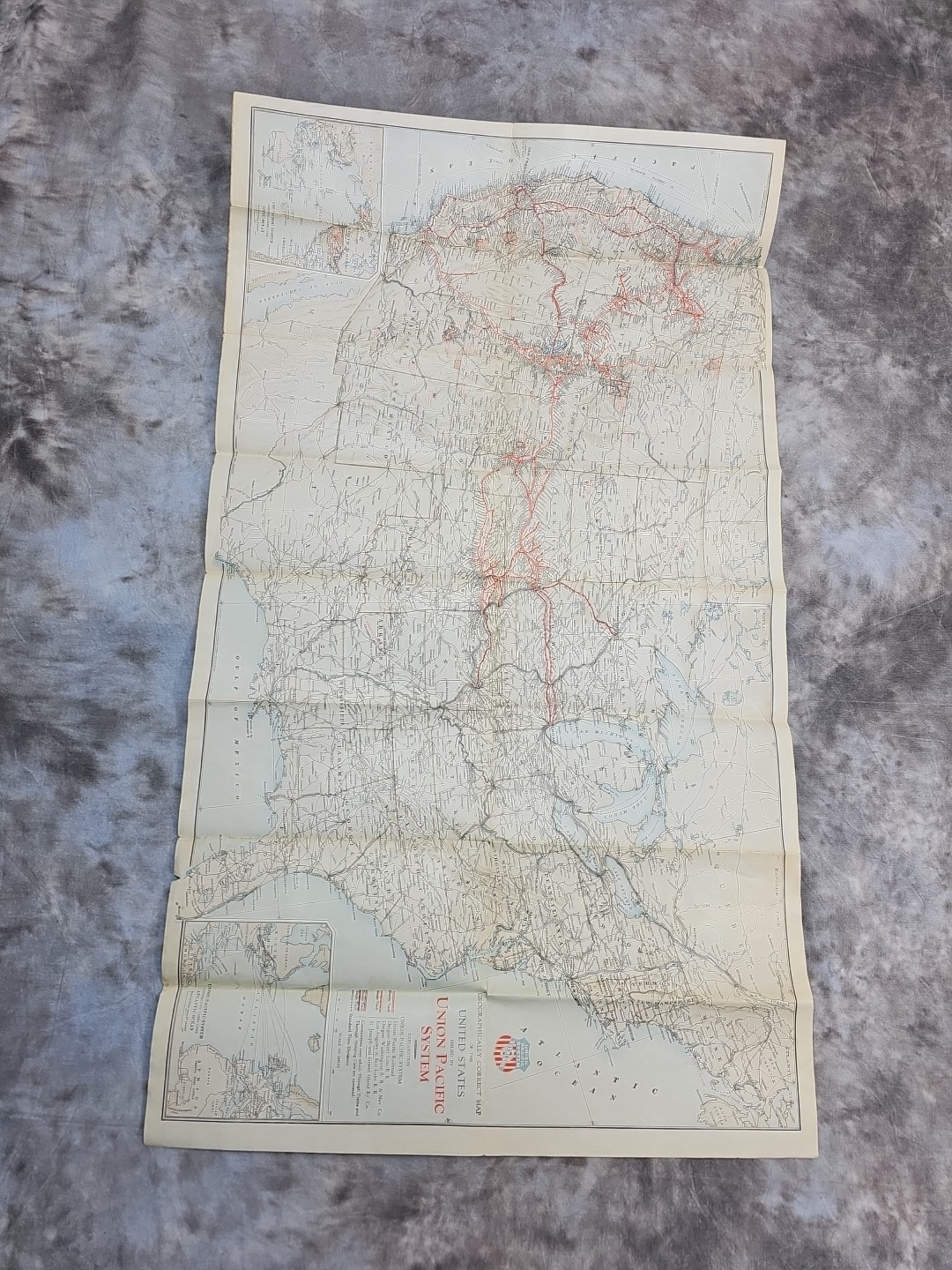 Vintage 1930 Union Pacific System Map of the United States