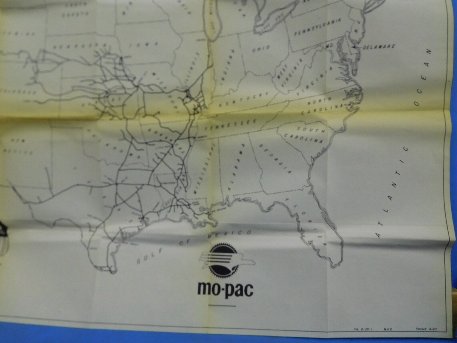 MAP Western Pacific Lines and Connections 1980 Map