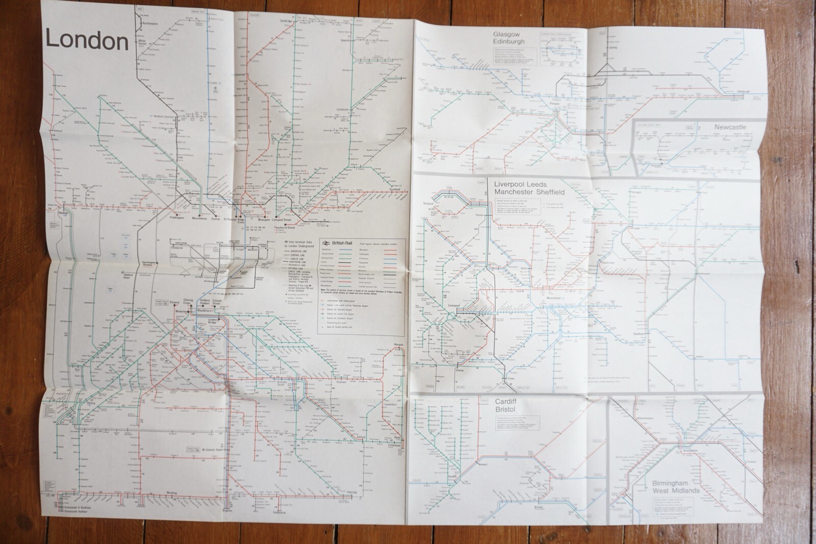 1989 British Rail Passenger Network Railway Map VGC