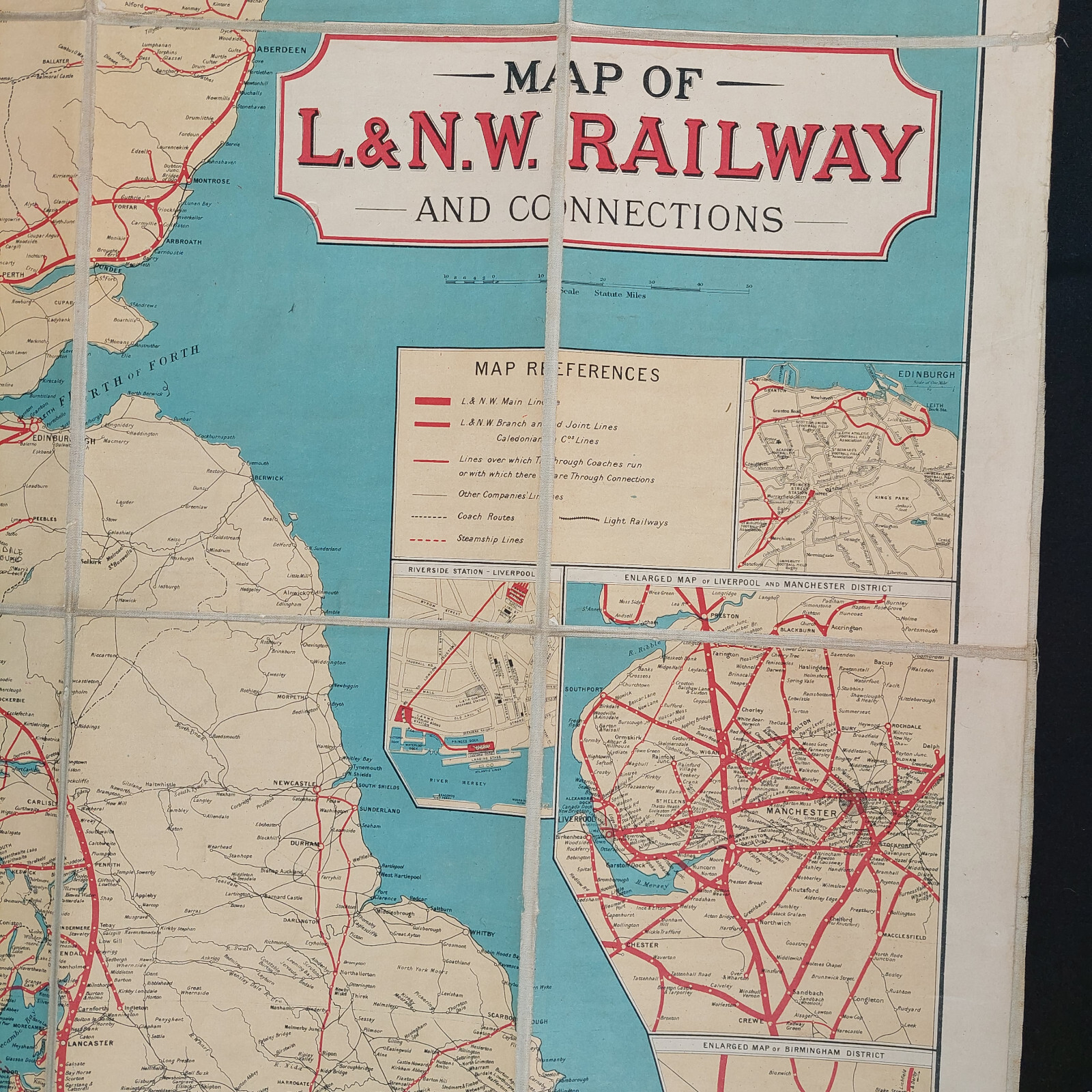 L&NWR LONDON & NORTH WESTERN RAILWAY Co MAP OF THE BRITISH ISLES c1910 ORIGINAL