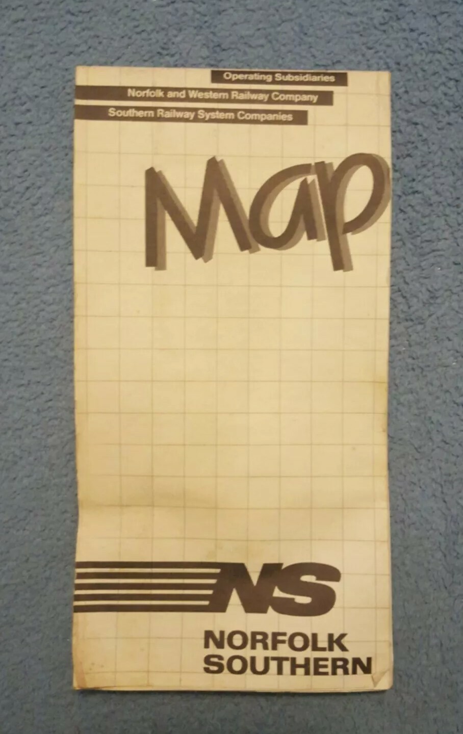 1983 Map Of NS/Norfolk Southern Corporation Operating Subsidaries-SOU + N&W Used