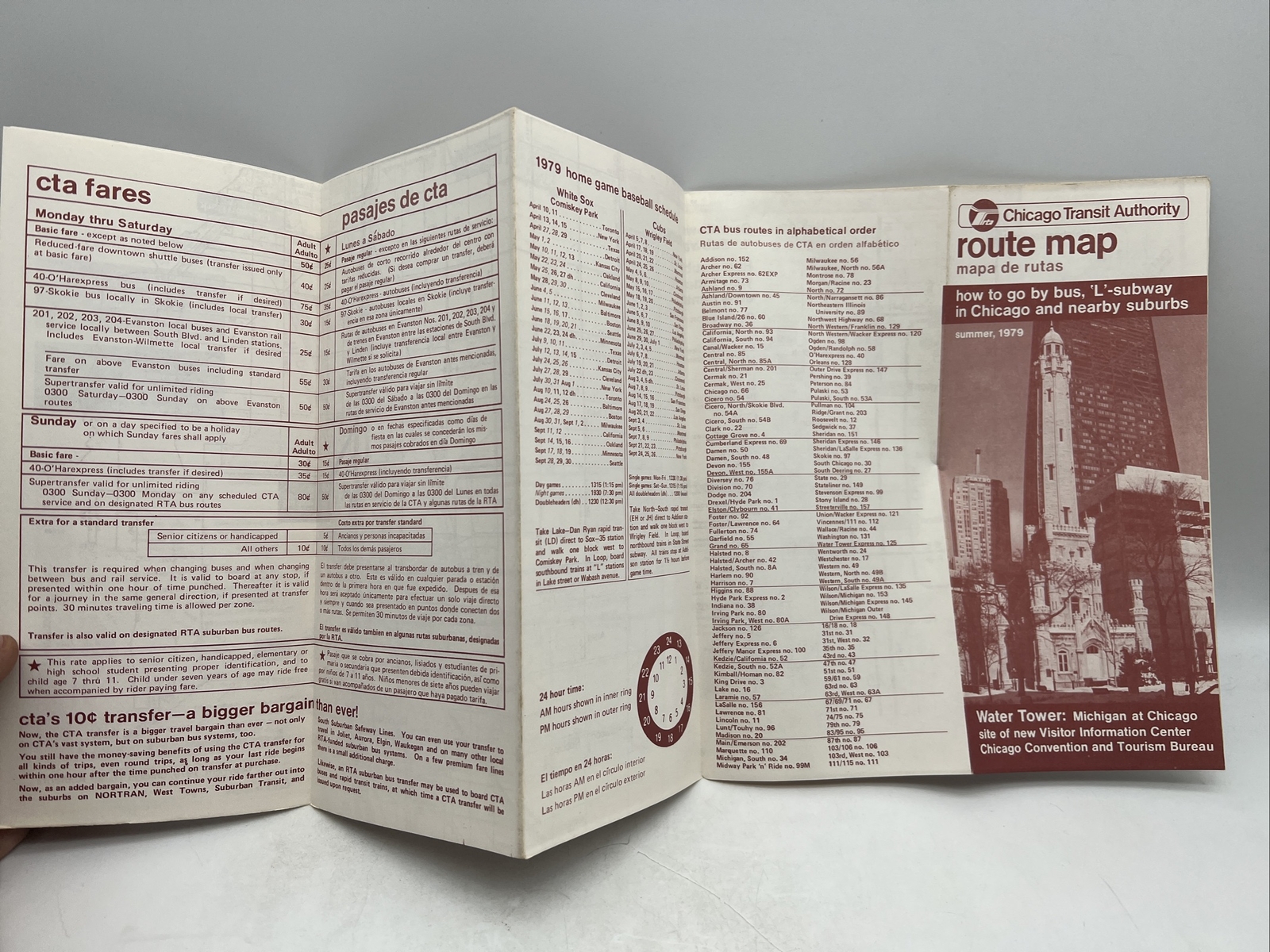 1979 Summer CHICAGO TRANSIT AUTHORITY CTA ROUTE MAP Train Subway Bus PLAYBOY BLD