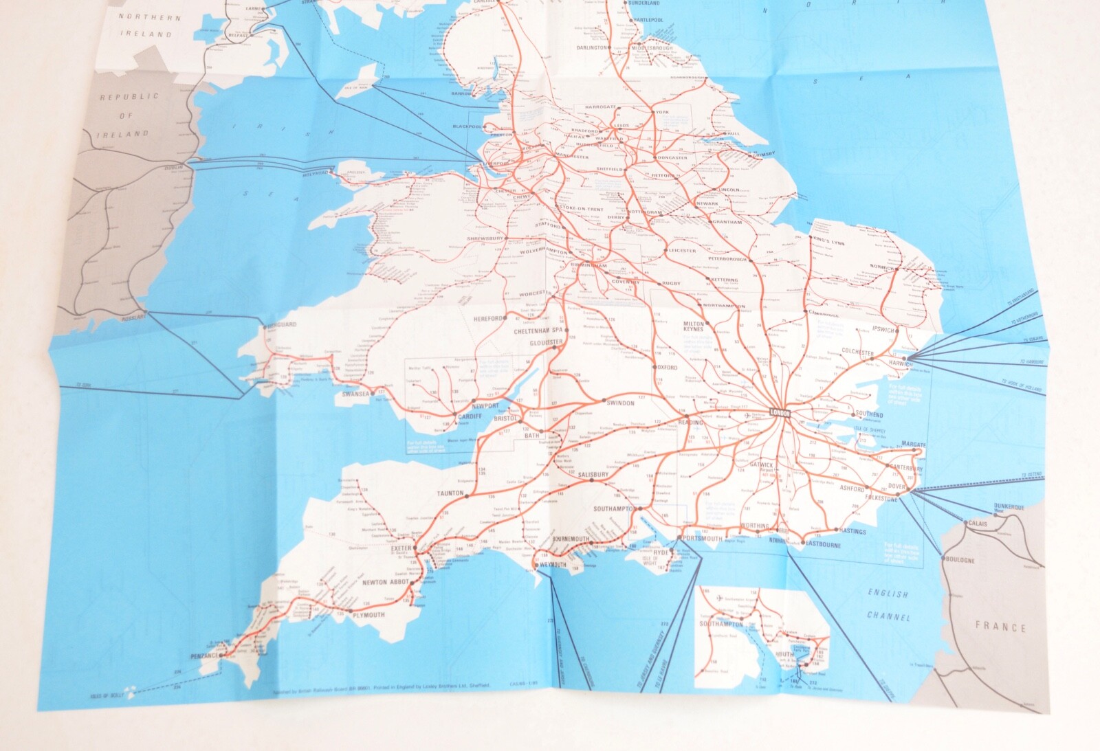 Railway Map British Rail Passenger Network Map 1985-86
